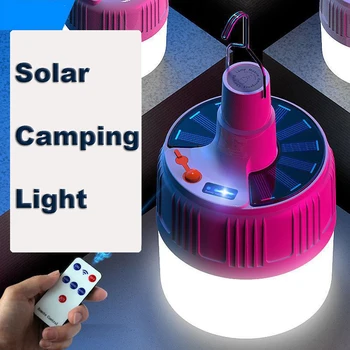 Лампа для аварийной зарядки на солнечной батарее, Портативный Фонарь, Светодиодная лампа для кемпинга, Уличная палатка на солнечной батарее, лампа для пеших прогулок, барбекю, рыбалки