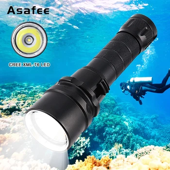 Asafee Многофункциональный профессиональный фонарик для дайвинга мощностью 2000 лм, светодиодный фонарь для подводного плавания, 100 м, рабочая лампа для подводного плавания Lanterna