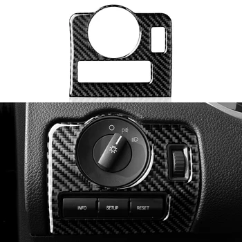 Кнопки включения автомобильных фар из углеродного волокна, наклейка для внутренней отделки Ford Mustang 2009-2014, аксессуары для автомобилей