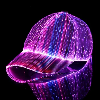 Светодиодная светящаяся шляпа, перезаряжаемая волоконно-оптическая светящаяся бейсболка для Рождественской вечеринки, фестиваля, танцевального рейва