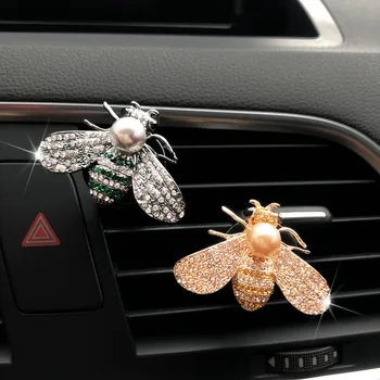 Автомобильный освежитель воздуха Crystal Diamond Bee, Авторозетка, Духи, зажим для пчел, Аксессуары для интерьера, Вентиляционный диффузор для автомобиля