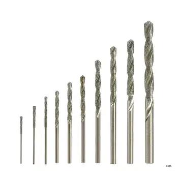 10 Шт. Профессиональное Спиральное сверло с алмазным песком, Точный Сверлильный инструмент, Спиральные сверла, Сверлильный инструмент 0,8-4,0 мм
