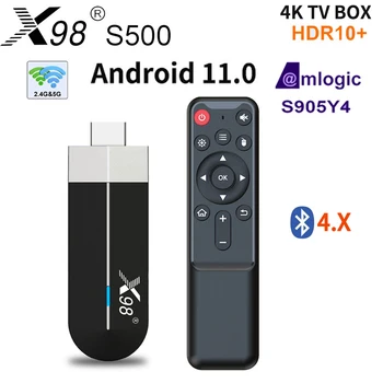 Fire mini TV Stick Android 11,0x98 S500 Smart TV BOX Amlogic S905Y4 AV1 BT 5G Wifi TV Dongle Потоковый медиаплеер 4G32G 3D 4k