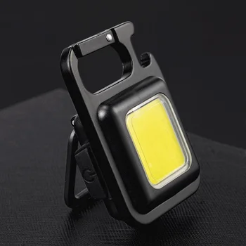 Мини портативный карманный USB перезаряжаемый фонарик COB Work Light, светодиодные брелки для аварийного кемпинга на открытом воздухе, ловли на штопор.