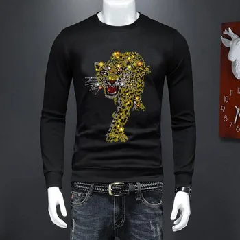 Горячая распродажа 2023, новый модный мужской пуловер, толстовка, дизайнерский топ со стразами, S-4XL, прямая поставка, высокое качество
