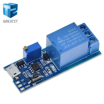 Умная электроника GREATZT Модуль таймера реле задержки срабатывания 5 В-30 В Переключатель задержки срабатывания Модуль реле с регулируемой мощностью Micro USB